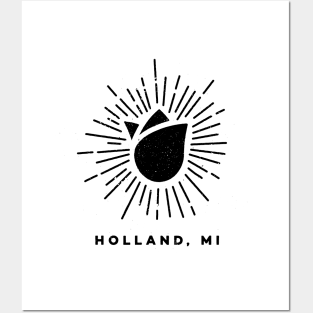 Holland Tulip Time (black) Posters and Art